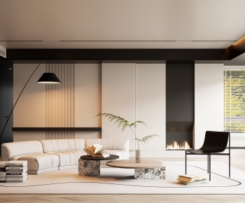 Modern Wabi-sabi Style A Living Room-ID:165679934