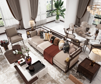 New Chinese Style A Living Room-ID:386288884