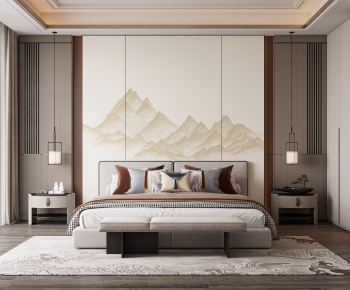 New Chinese Style Bedroom-ID:669112925