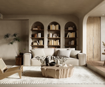 Wabi-sabi Style A Living Room-ID:974218882