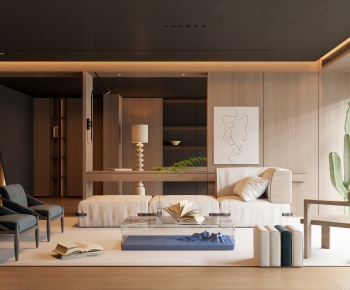 Modern Wabi-sabi Style A Living Room-ID:791260961