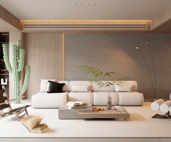 Modern Wabi-sabi Style A Living Room-ID:836539983