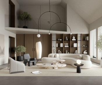 Modern Wabi-sabi Style A Living Room-ID:576040983