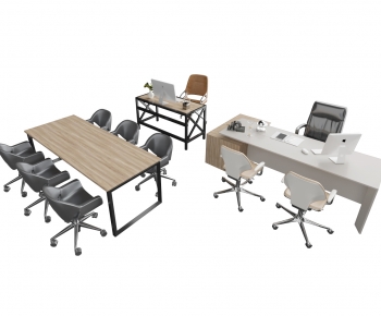 现代实木班台桌会议桌椅组合-ID:697989595