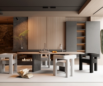 Modern Wabi-sabi Style Dining Room-ID:752836941