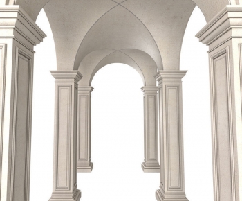 欧式古典罗马柱拱门十字穹顶-ID:723212008
