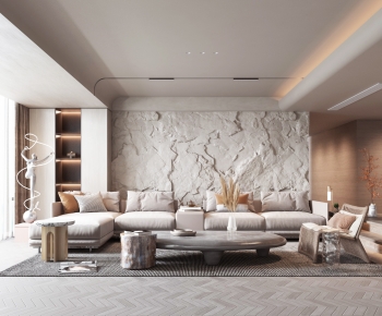 Modern Wabi-sabi Style A Living Room-ID:280725961