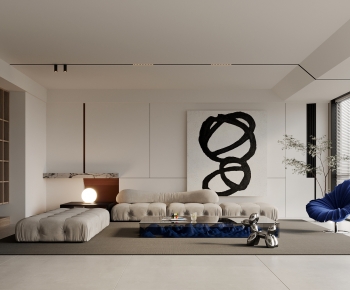 Modern Wabi-sabi Style A Living Room-ID:719995983