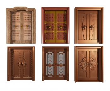 New Chinese Style Double Door-ID:981864936