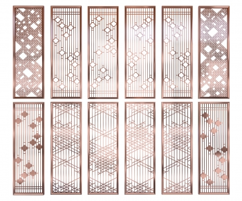 Modern New Chinese Style Metal Screen Partition-ID:776698112