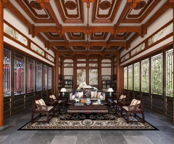 Chinese Style A Living Room-ID:104603054