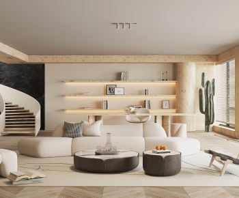 Modern Wabi-sabi Style A Living Room-ID:877834087