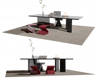 Modern Computer Desk And Chair-ID:408402926