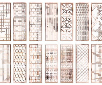 Modern New Chinese Style Metal Screen Partition-ID:740048963