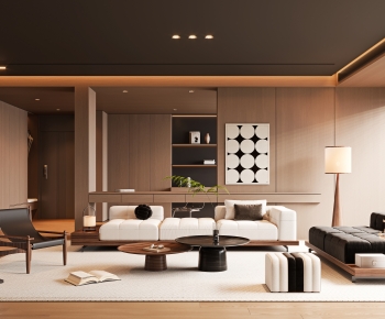 Modern Wabi-sabi Style A Living Room-ID:466702946