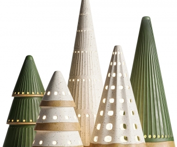 现代陶瓷圣诞树装饰套装饰品摆件-ID:399177078