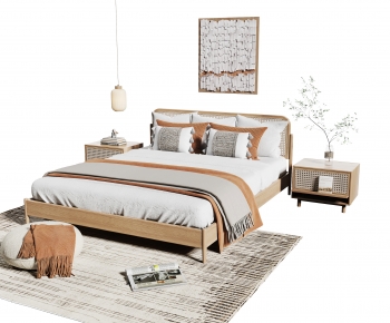 Nordic Style Double Bed-ID:392602922