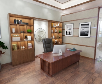 New Chinese Style Manager's Office-ID:117856033
