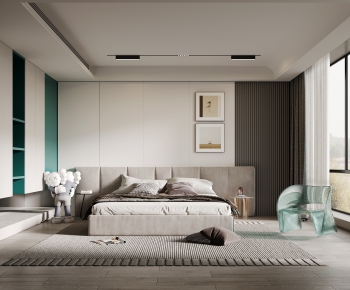 Modern Wabi-sabi Style Bedroom-ID:375864038