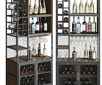 Industrial Style Wine Cabinet-ID:611104971