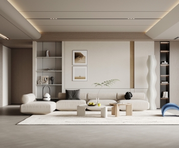 Modern Wabi-sabi Style A Living Room-ID:763983961