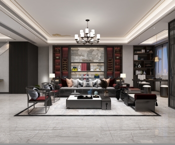 New Chinese Style A Living Room-ID:854820975