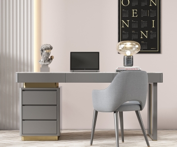 Modern Computer Desk And Chair-ID:808623083
