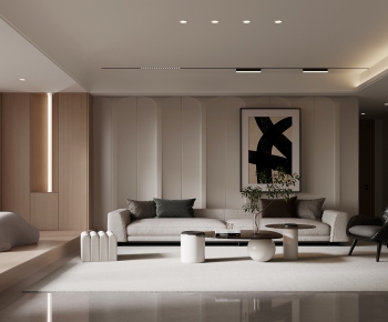 Modern Wabi-sabi Style A Living Room-ID:836285115