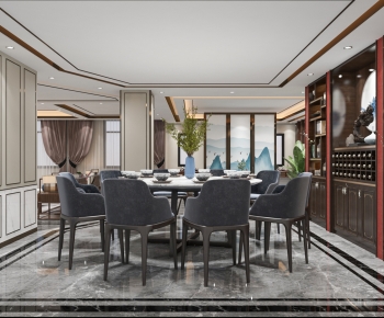 New Chinese Style Dining Room-ID:729474071