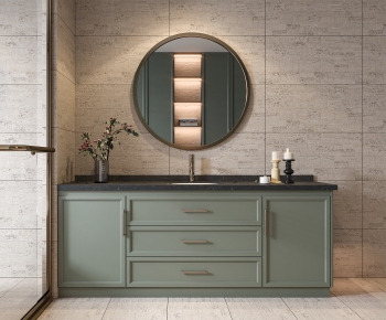 American Style Bathroom Cabinet-ID:735574968