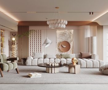 Modern Wabi-sabi Style A Living Room-ID:105319023