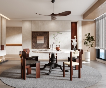 Modern Wabi-sabi Style Dining Room-ID:703957089