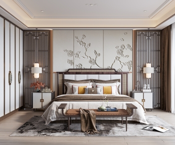 New Chinese Style Bedroom-ID:712404979