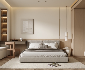 Wabi-sabi Style Bedroom-ID:958316097