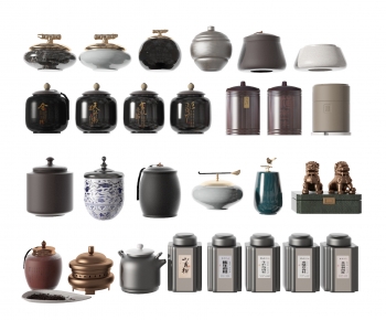 新中式茶具 茶壶 茶罐，茶瓶组合-ID:905540949