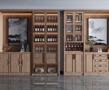 New Chinese Style Wine Cabinet-ID:693994056