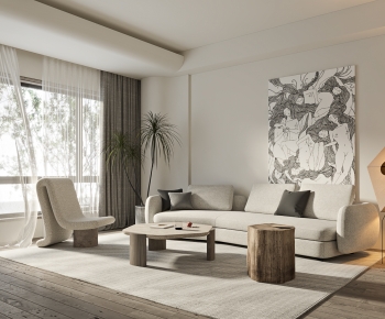 Wabi-sabi Style A Living Room-ID:988816987