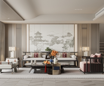 New Chinese Style A Living Room-ID:209363949
