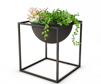 Modern Potted Green Plant-ID:268261914