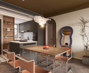 Modern Wabi-sabi Style Dining Room-ID:780039072