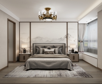 New Chinese Style Bedroom-ID:632224084