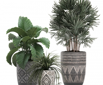 Modern Potted Green Plant-ID:927999977