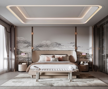 New Chinese Style Bedroom-ID:202672961