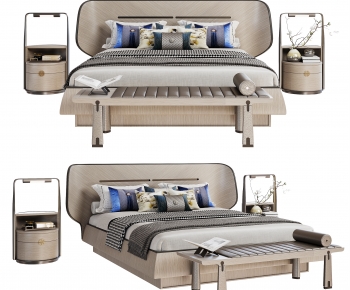 New Chinese Style Double Bed-ID:624946126