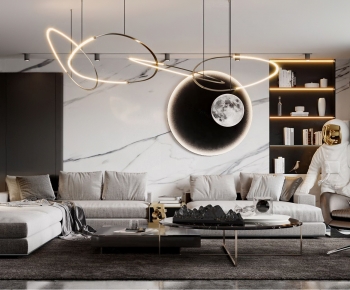 Modern A Living Room-ID:676815037