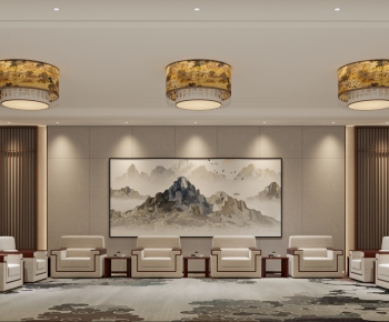 New Chinese Style Office Living Room-ID:306771994