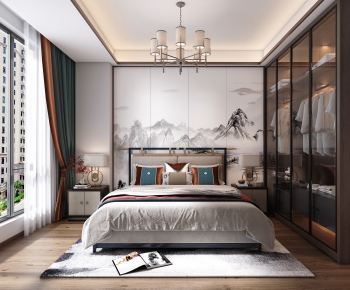 New Chinese Style Bedroom-ID:237157114