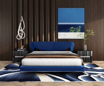 Modern Double Bed-ID:639519933