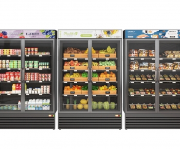 现代超市冰箱，肉类冰箱，蔬菜冰柜组合-ID:862391097