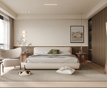Modern Wabi-sabi Style Bedroom-ID:747530943